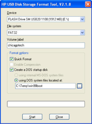 install windows 98 usb flash drive